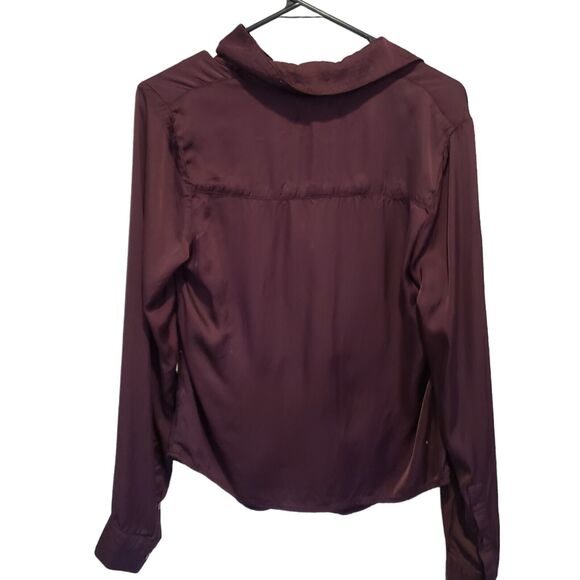 DEAR JHON SAYLOR GATHERED FRONT SHIRT CHERRY MARMALADE WOMENS LONG SELEEVE SZ M - Picture 6 of 9